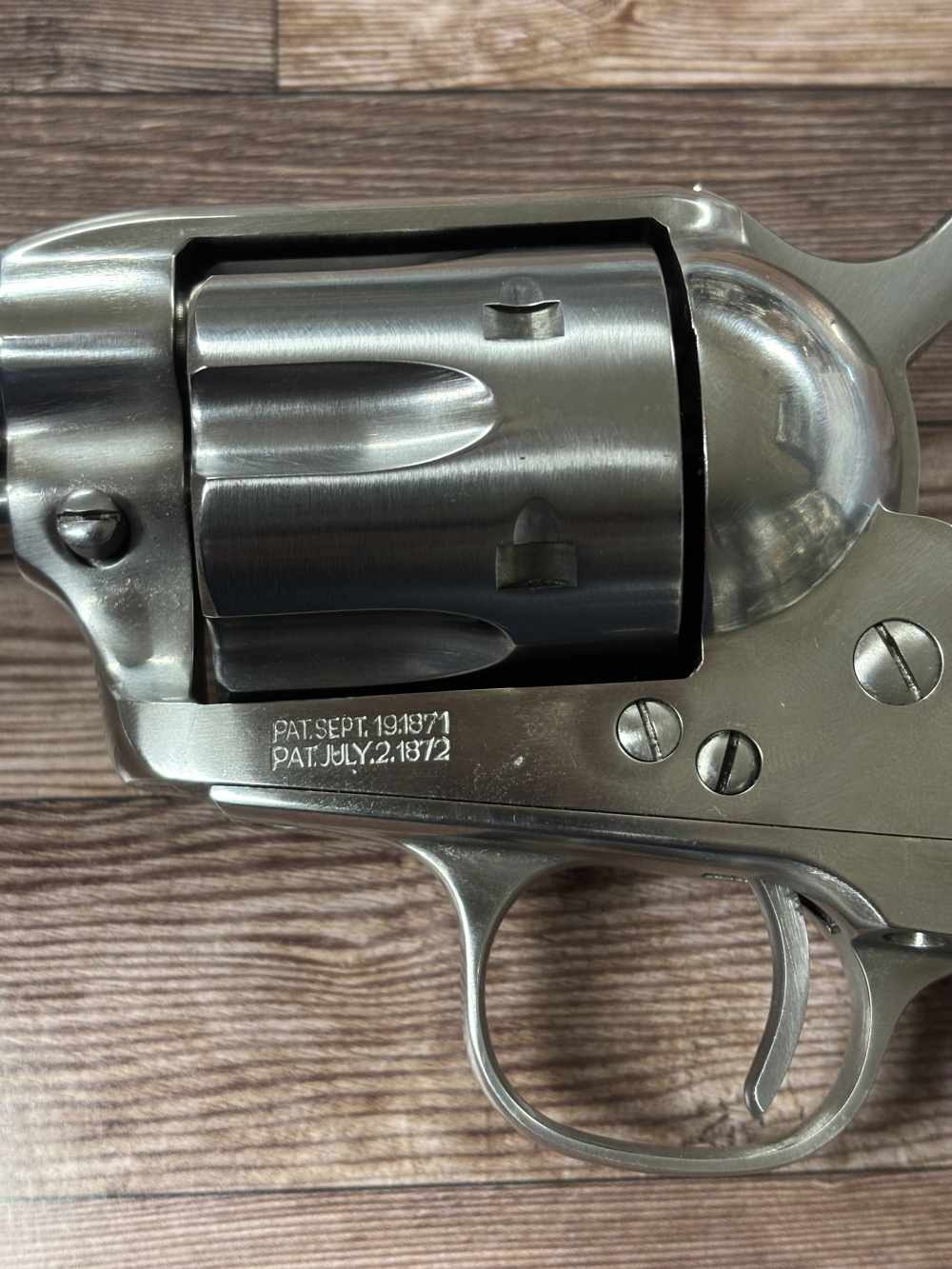 CIMARRON MODEL P 4.75" STAINLESS BLACK SIM HORN GRIP SAA REVOLVER NO RES-img-12