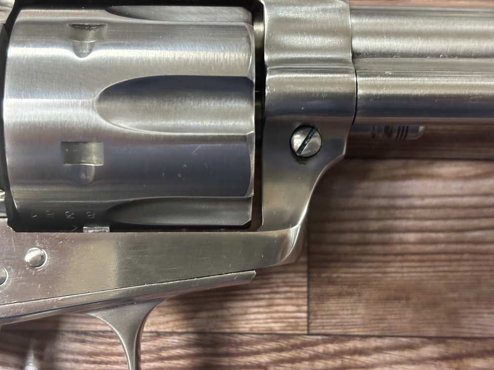 CIMARRON MODEL P 4.75" STAINLESS BLACK SIM HORN GRIP SAA REVOLVER NO RES-img-7