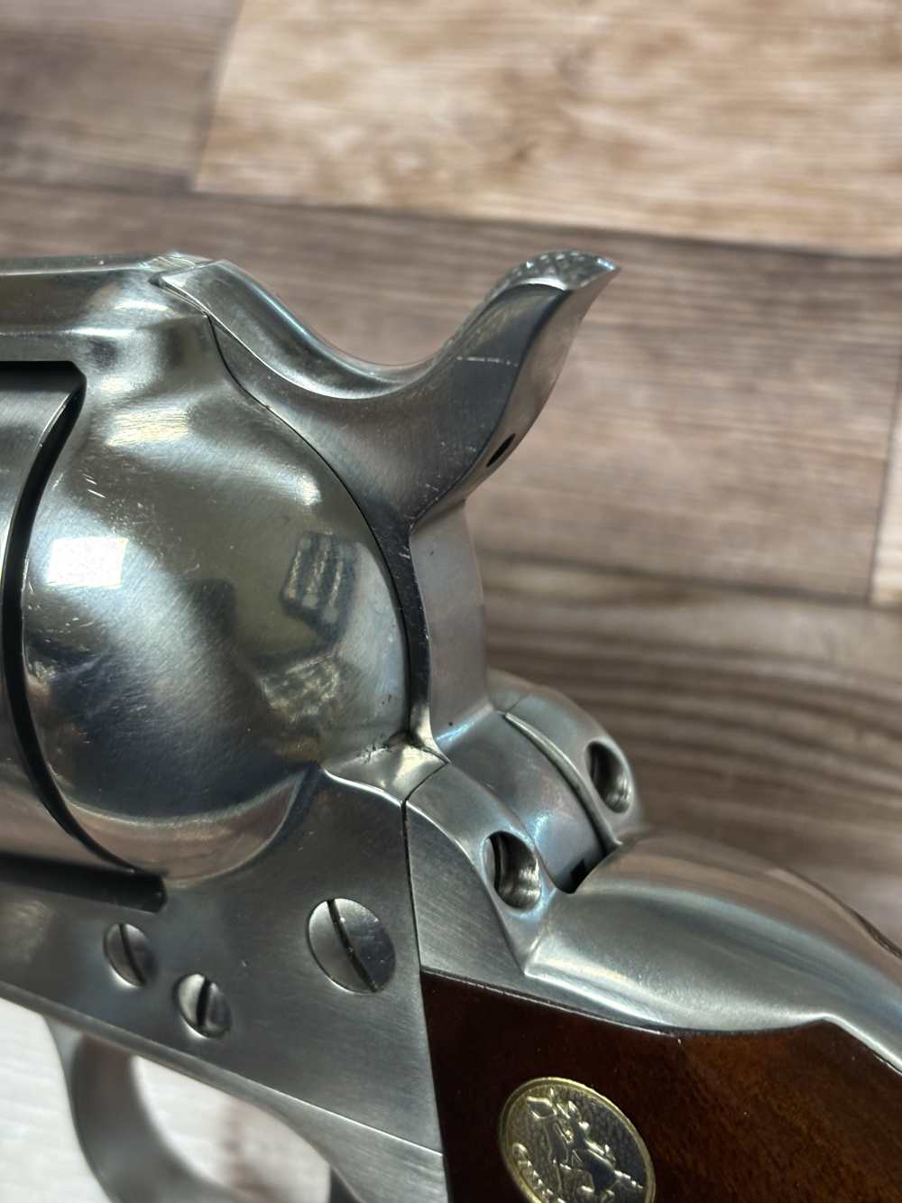 CIMARRON MODEL P 4.75" STAINLESS BLACK SIM HORN GRIP SAA REVOLVER NO RES-img-15