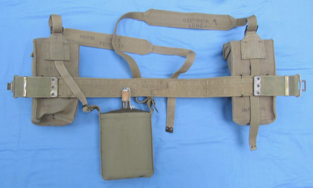  British P.37 Web Gear Set, with Canteen...Post WW2 with Brass Fittings-img-10