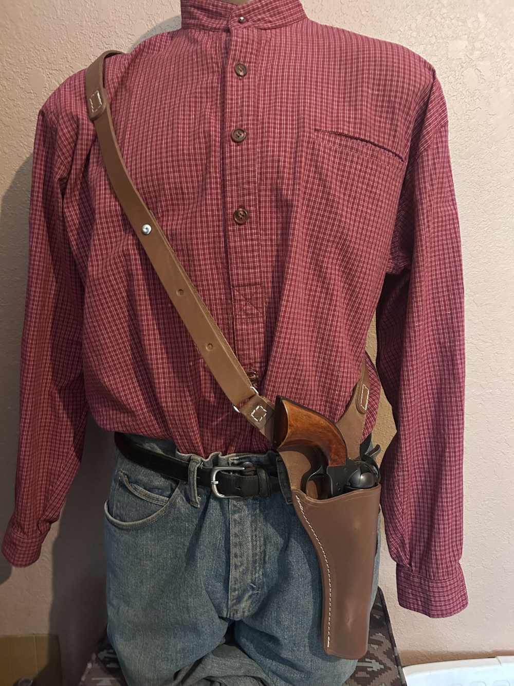Leather Shoulder Sling Holster FITS Colt 1873 SAA Ruger Super Wrangler +-img-0