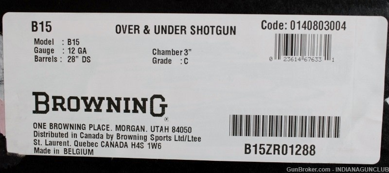 NIB BROWNING B15 GRADE C 12GA 28" CASE !AMAZING!-img-19