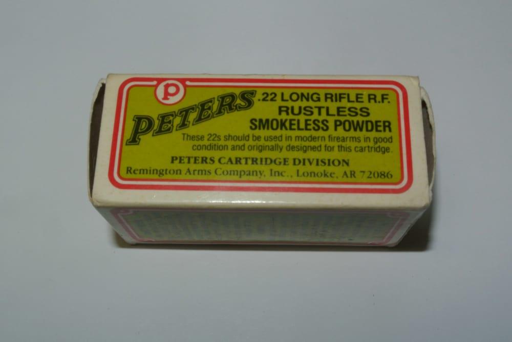 Box of VINTAGE Peters 22 Long Rifle Ammo NEW!-img-1