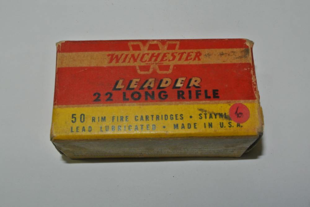 Box of Vintage WINCHESTER LEADER 22 Long Rifle Ammo NEW!-img-2