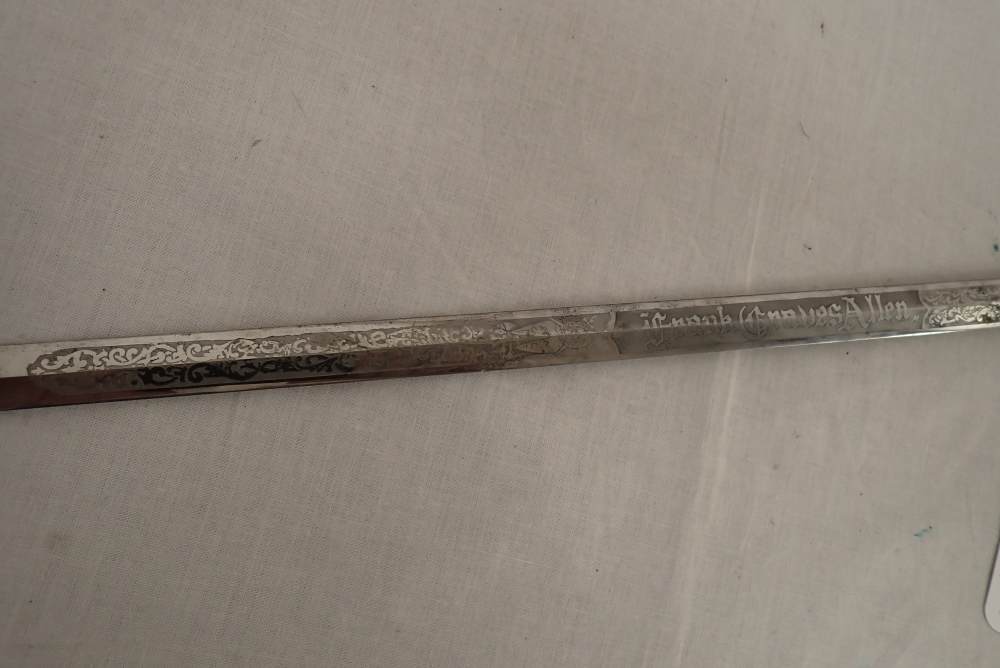 Antique K. of C. ceremonial sword, 30" blade, EA Armstrong Company Chicago-img-1