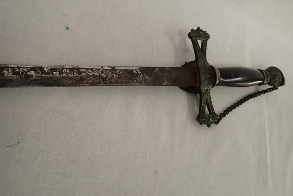 Antique K. of C. ceremonial sword, 30" blade, EA Armstrong Company Chicago-img-7