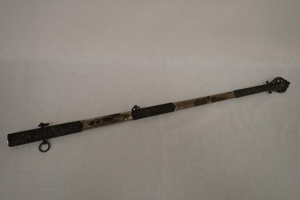 antique K of C  scabbard for a ceremonial sword, approx 29" long-img-0