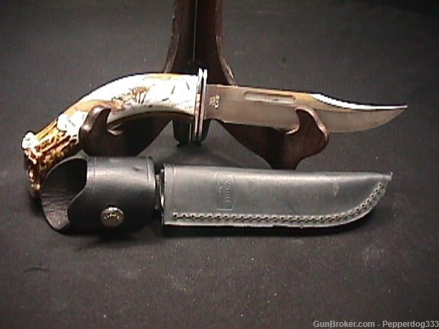 Custom Designed Buck 119 Sheath Knife Really Nice & Signed-img-0