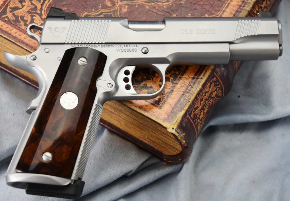 Wilson Combat CQB Elite 5" 10mm Stainless Hand Fitted 1911 Bag Wood grips-img-0
