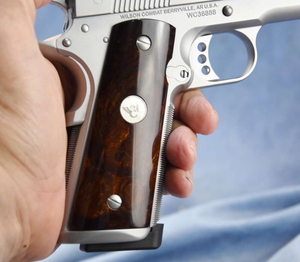 Wilson Combat CQB Elite 5" 10mm Stainless Hand Fitted 1911 Bag Wood grips-img-11