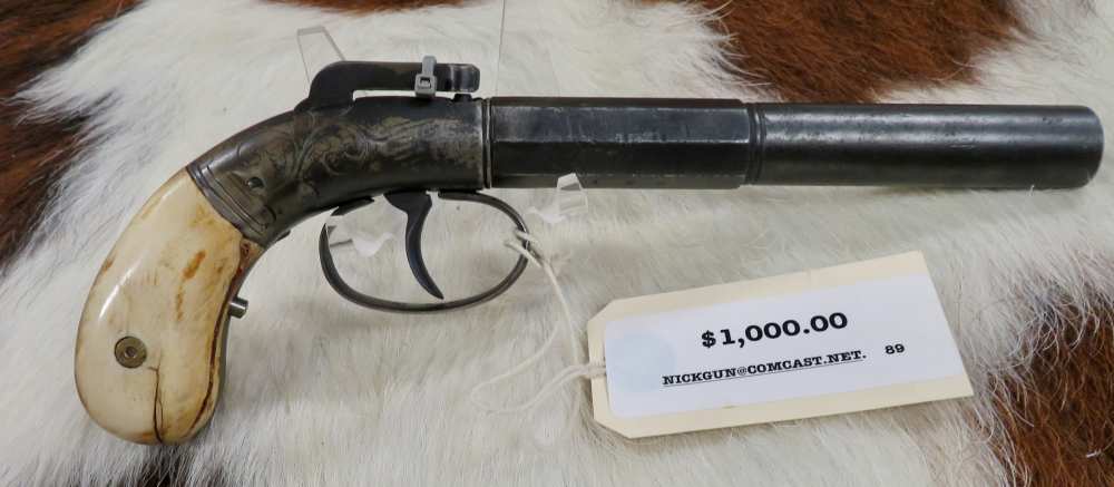 Lot # 89-Allen’s Patent Bar Hammer single-shot pistol,-img-0