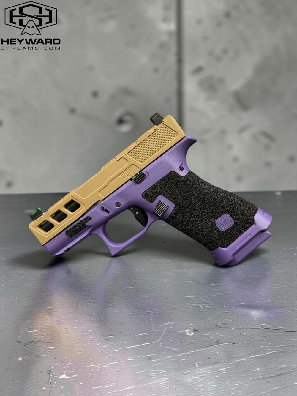 G43X CUSTOM | COYOTE TAN & PURPLE CERAKOTE | CUSTOM STIPPLING-img-2