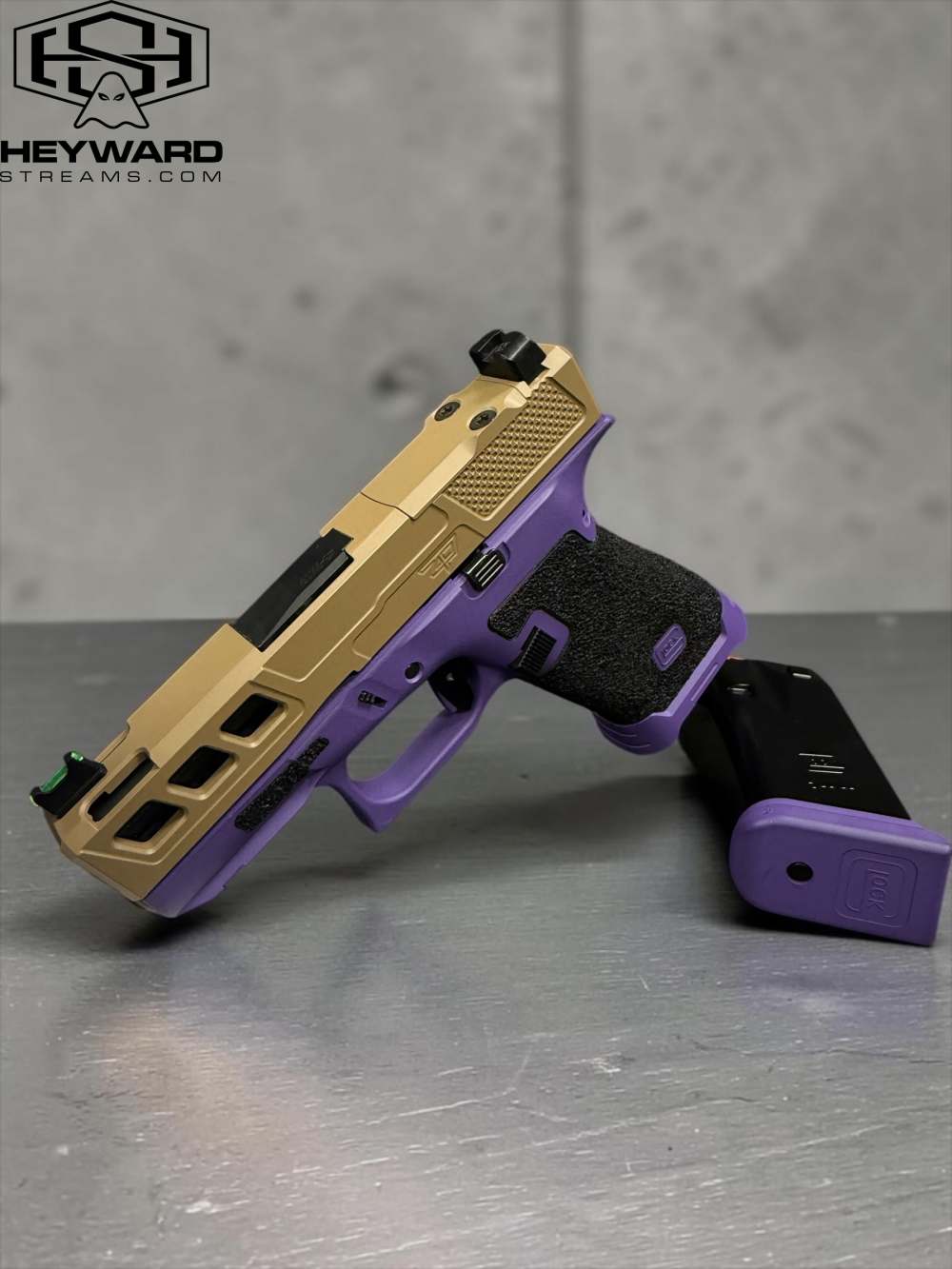 G43X CUSTOM | COYOTE TAN & PURPLE CERAKOTE | CUSTOM STIPPLING-img-0