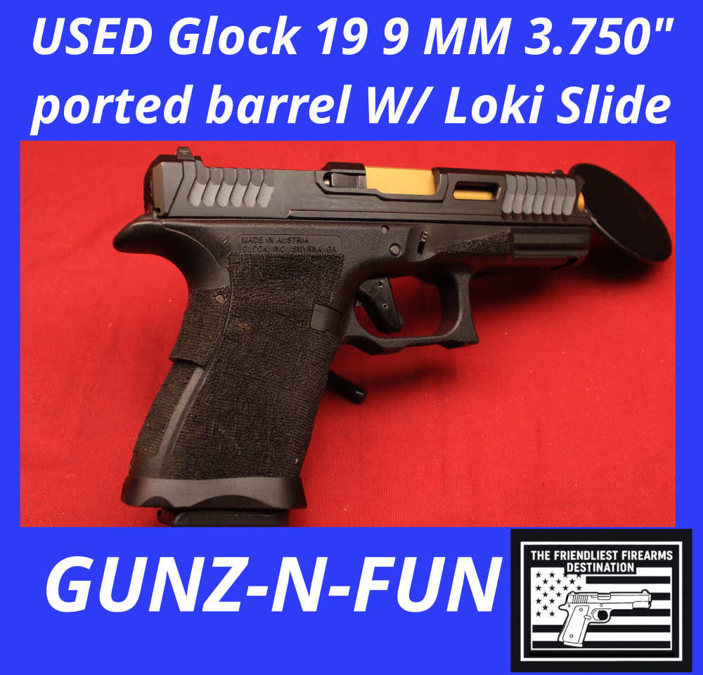 (35263)USED Glock 19 9 MM 3.750" ported barrel W/ Loki Slide (5) mags & box-img-0
