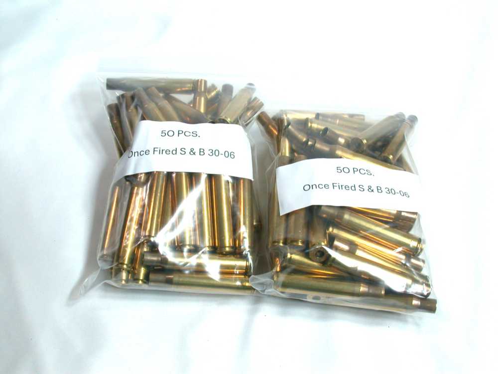 Sellier & Bellot 30-06 Once Fired Brass Tumbled Clean and Deprimed 100 pcs.-img-0