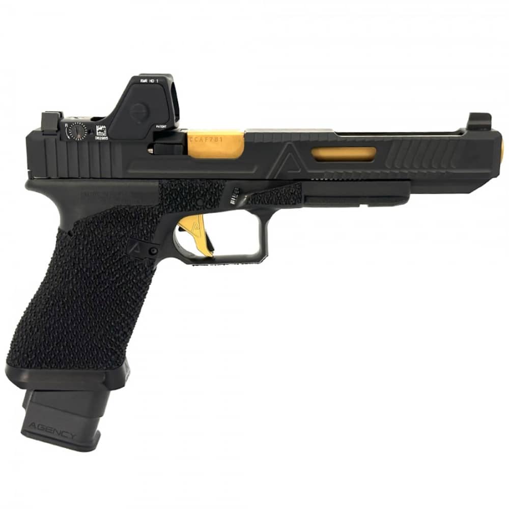 Agency/Glock 17L Gen 3 - 6" Ported Barrel (9mm) - RMR HD - Black/Gold TiN-img-1