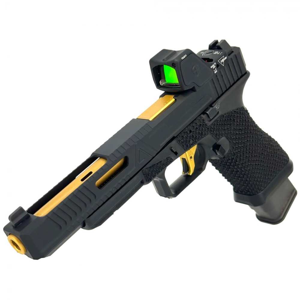 Agency/Glock 17L Gen 3 - 6" Ported Barrel (9mm) - RMR HD - Black/Gold TiN-img-2