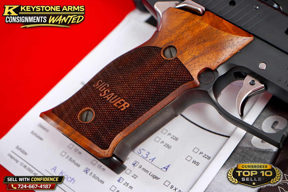 Rare German SIG Mastershop P220 X6 9mm Aristocrat Weighted ANIB w/ Target-img-11