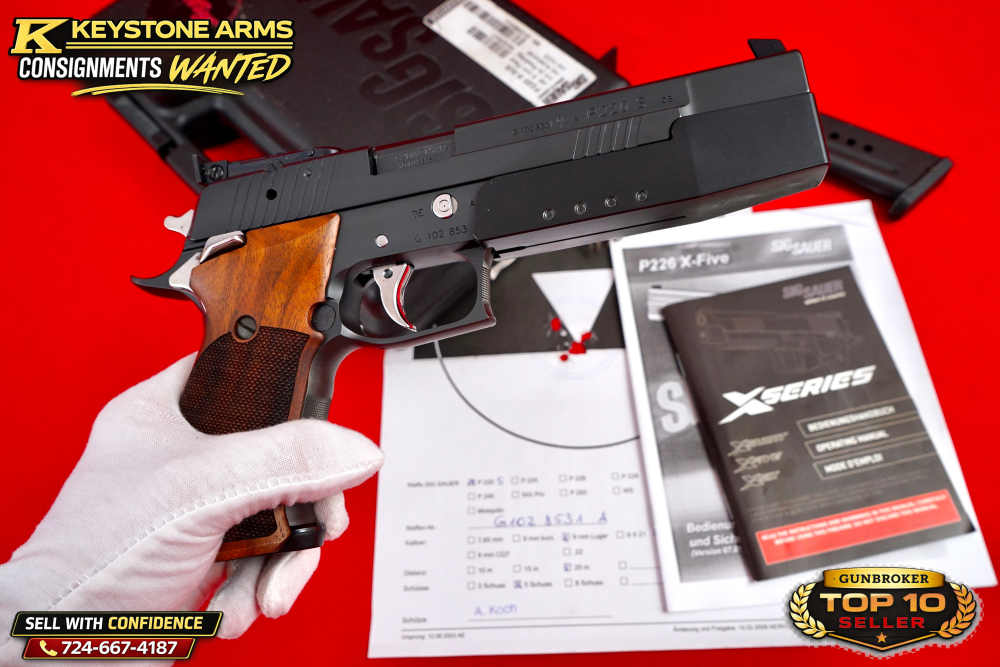 Rare German SIG Mastershop P220 X6 9mm Aristocrat Weighted ANIB w/ Target-img-12