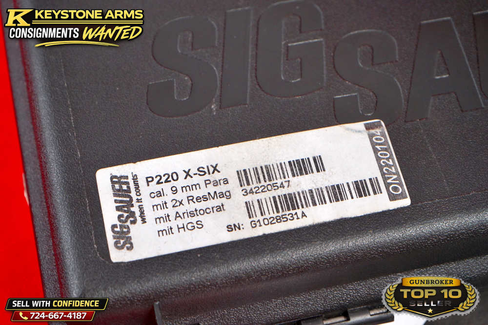Rare German SIG Mastershop P220 X6 9mm Aristocrat Weighted ANIB w/ Target-img-4