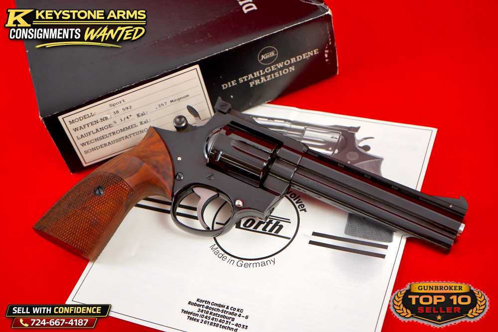 Spectacular 1990 Ratzeburg Korth Sport 5.25" .357 Magnum Original Box Grail-img-7