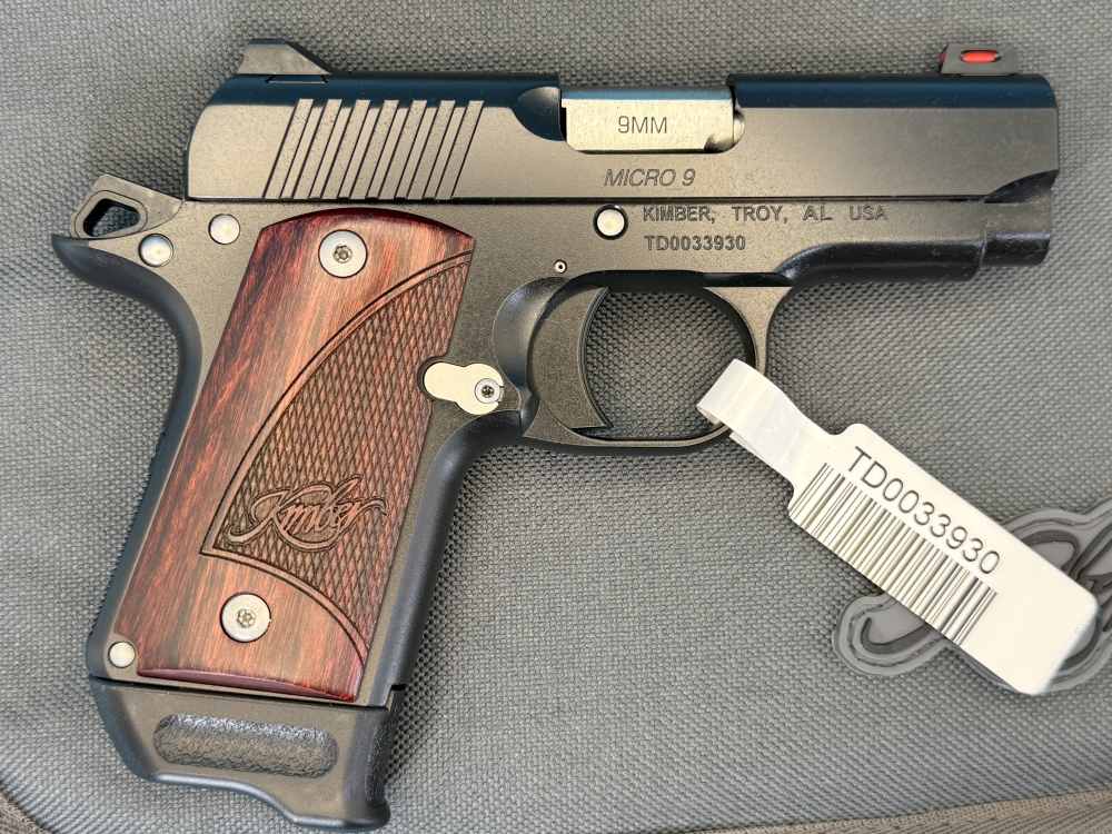 Kimber Micro 9 9mm Black Rosewood 2 magazines & holster NEW!-img-5