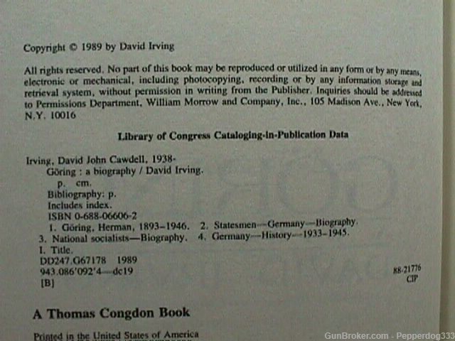 First Edition 1989 A Biography of Goring Complete & Nice-img-2