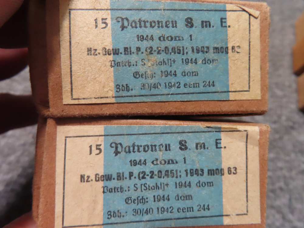6 FULL BOXES, 90 ROUNDS ORIGINAL WWII GERMAN 8mm MAUSER CALIBER AMMO-img-2