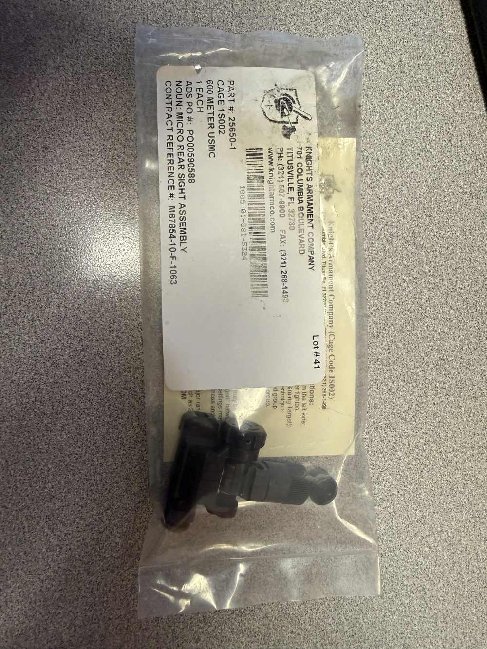 KAC Knights Armament Company USMC Marked Micro Rear Sight 25650-1-img-0