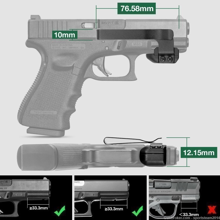 Concealed Carry Pistol Gun Clip for Smith Wesson SW MP Shield EZ 380 SD9VE-img-2