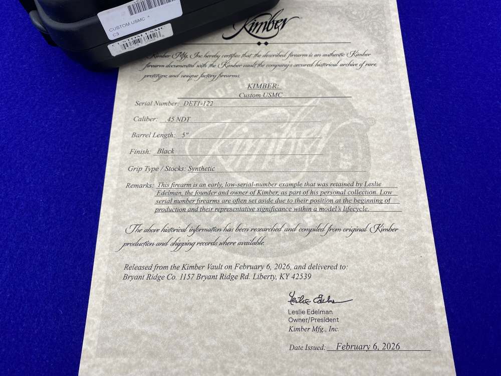 Kimber Custom USMC .45ACP *RETAINED LOW SERIAL #DET1-122* USMC Stamped-img-44