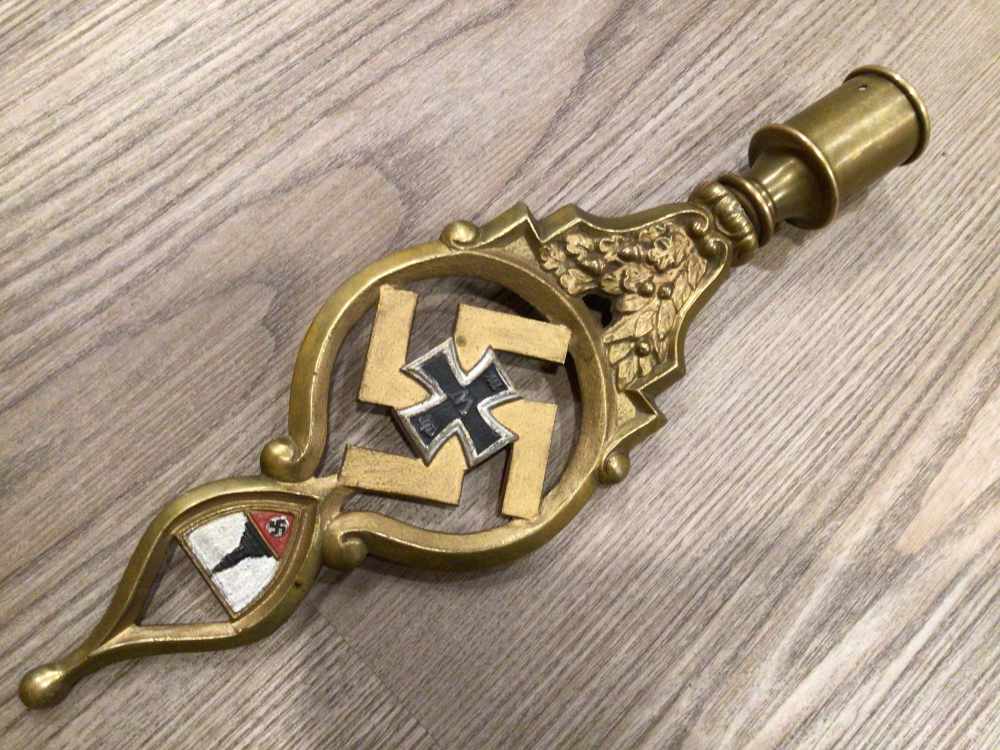 Original WWII German Veterans Flag Pole Top OVER 12” TALL-img-3