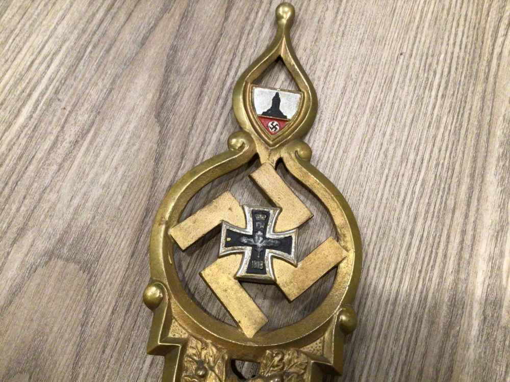 Original WWII German Veterans Flag Pole Top OVER 12” TALL-img-1