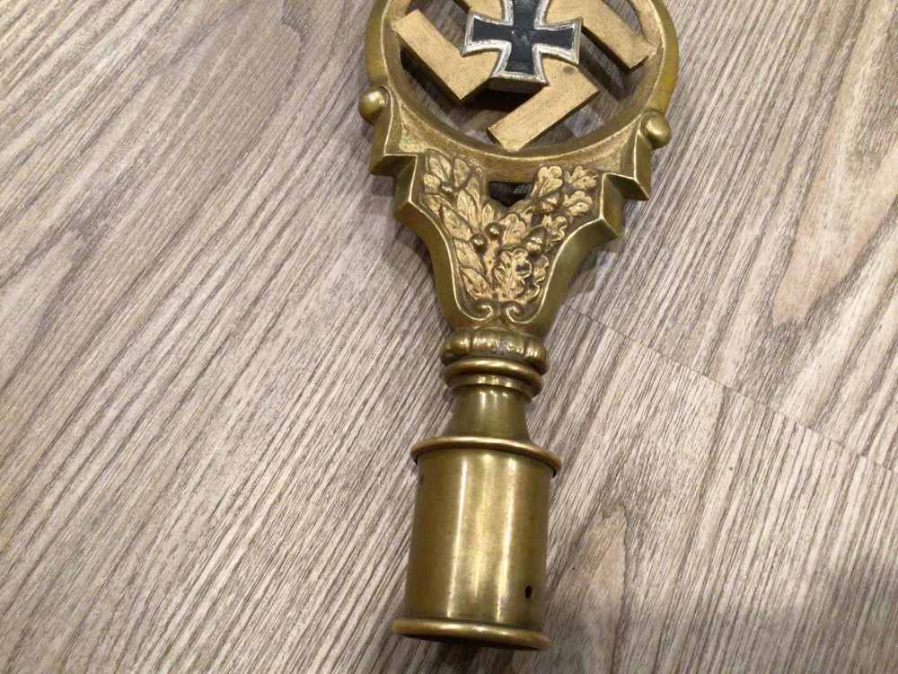 Original WWII German Veterans Flag Pole Top OVER 12” TALL-img-5