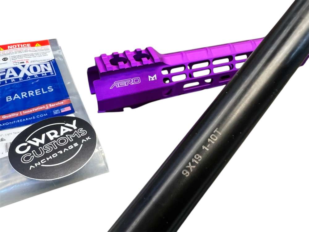10in (9mm) AR9 PCC Builders Kit Faxon, Aero Ano Purple ASR -CWRAY-img-1