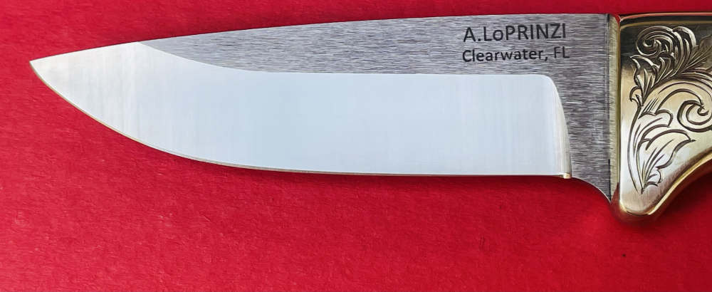 Augie LoPrinzi Master Engraved Hand Made Thuya Burl Hunter Knife -img-30