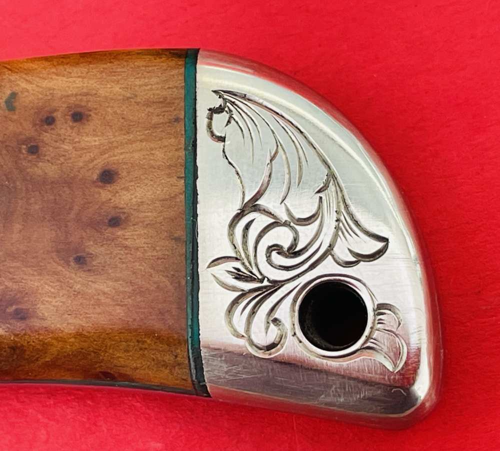 Augie LoPrinzi Master Engraved Hand Made Thuya Burl Hunter Knife -img-27