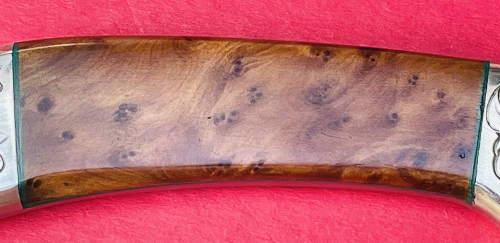 Augie LoPrinzi Master Engraved Hand Made Thuya Burl Hunter Knife -img-6
