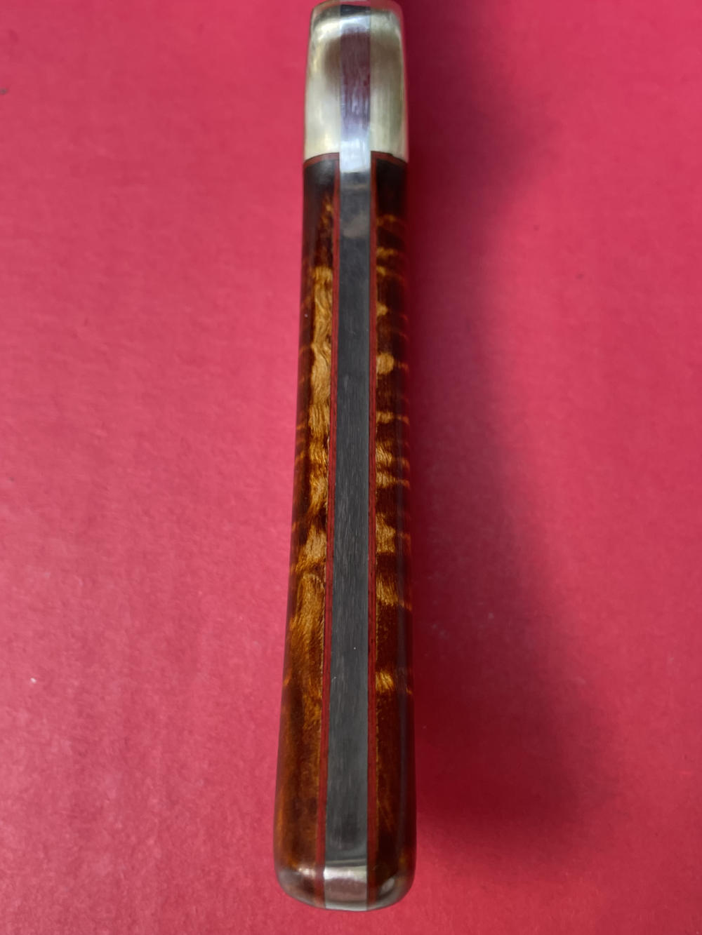 Augie LoPrinzi Hand Made Master Engraved Hunter Tiger Maple Knife -img-11