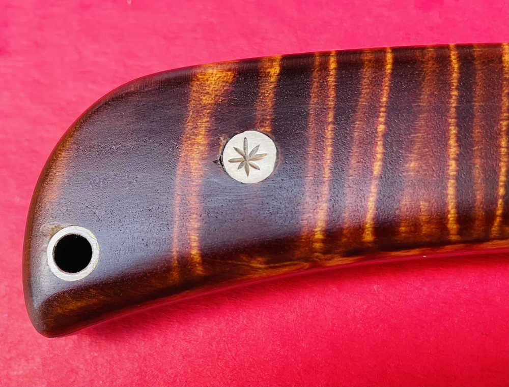 Augie LoPrinzi Hand Made Master Engraved Hunter Tiger Maple Knife -img-5