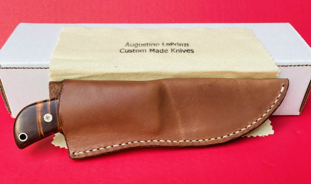 Augie LoPrinzi Hand Made Master Engraved Hunter Tiger Maple Knife -img-15