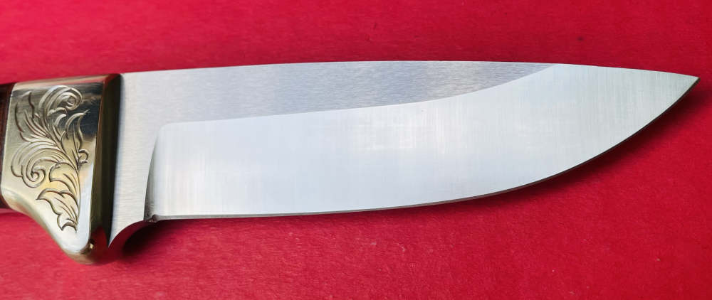Augie LoPrinzi Hand Made Master Engraved Hunter Tiger Maple Knife -img-8