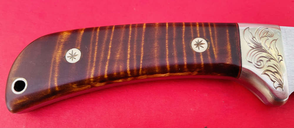 Augie LoPrinzi Hand Made Master Engraved Hunter Tiger Maple Knife -img-18