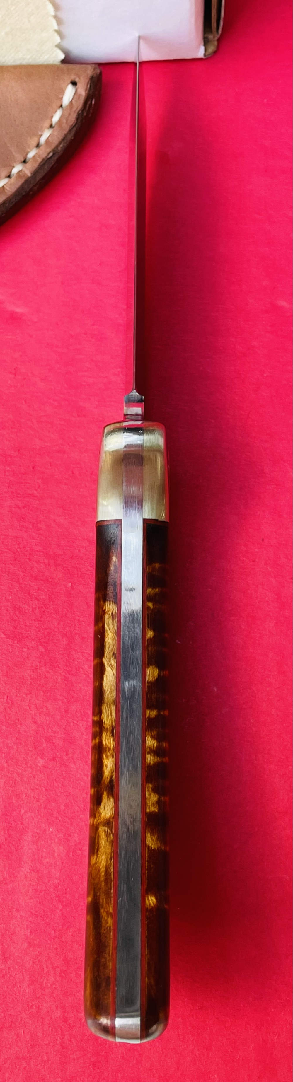 Augie LoPrinzi Hand Made Master Engraved Hunter Tiger Maple Knife -img-10