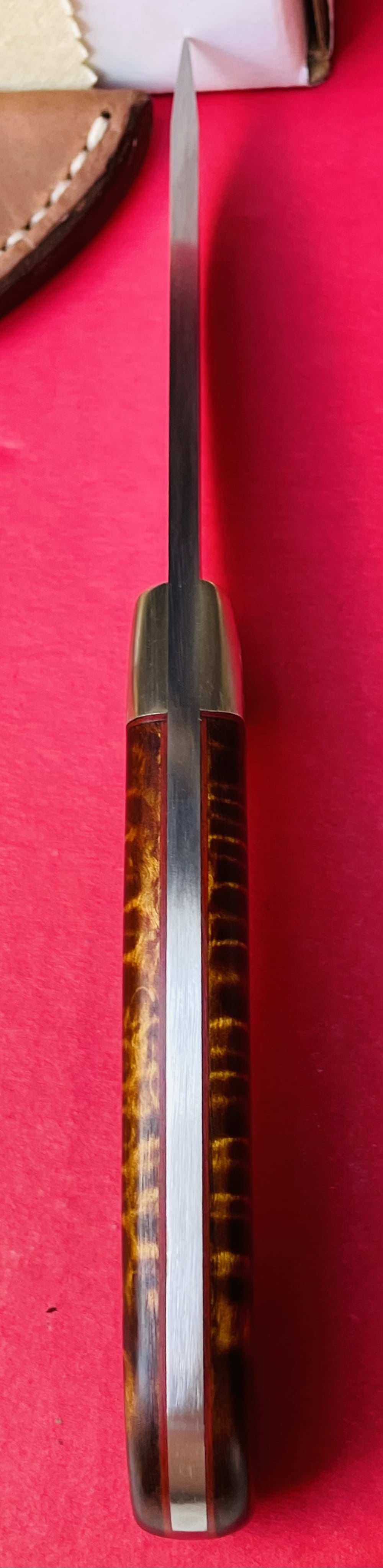 Augie LoPrinzi Hand Made Master Engraved Hunter Tiger Maple Knife -img-9