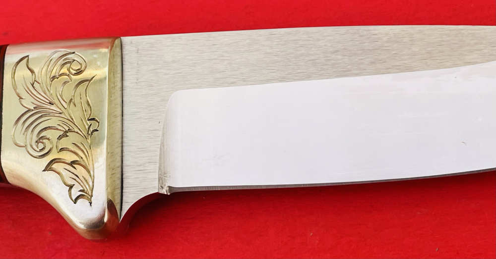 Augie LoPrinzi Hand Made Master Engraved Hunter Tiger Maple Knife -img-25
