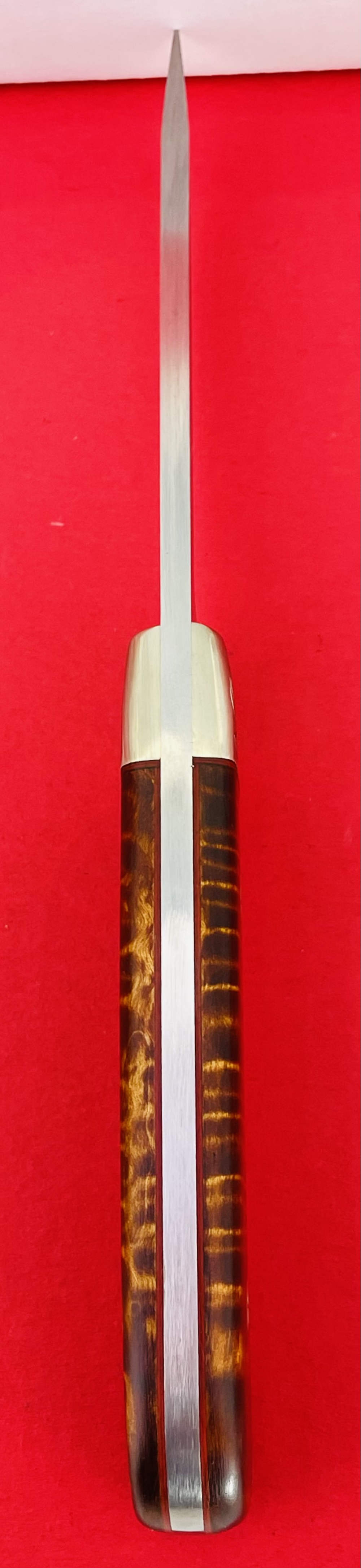 Augie LoPrinzi Hand Made Master Engraved Hunter Tiger Maple Knife -img-35