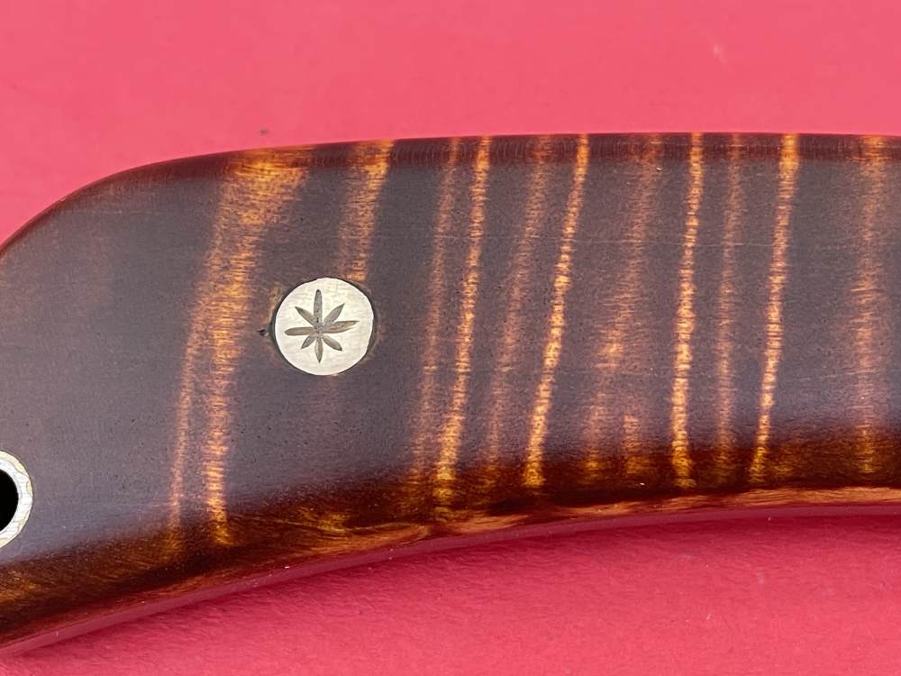 Augie LoPrinzi Hand Made Master Engraved Hunter Tiger Maple Knife -img-20