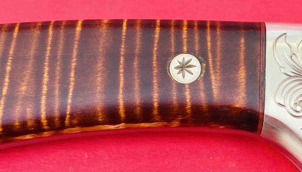 Augie LoPrinzi Hand Made Master Engraved Hunter Tiger Maple Knife -img-22
