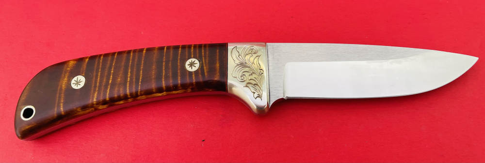 Augie LoPrinzi Hand Made Master Engraved Hunter Tiger Maple Knife -img-17